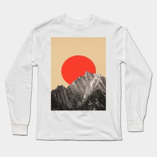 Mountain Glow, Retro Minimalism Long Sleeve T-Shirt